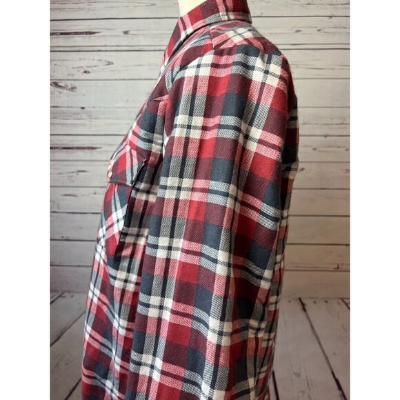 Stir-Ups Western Model Flannel pearl snap shirt Medium Shacket Mens Vintage - Picture 5 of 10
